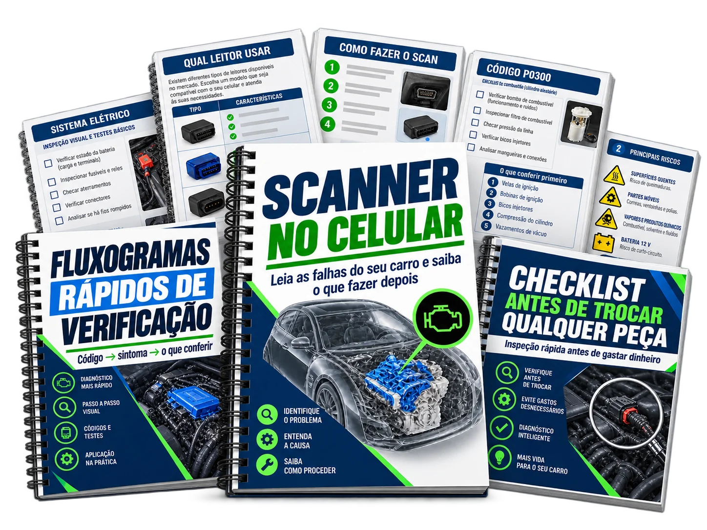 Mockup digital da apostila Scanner no Celular com três bônus